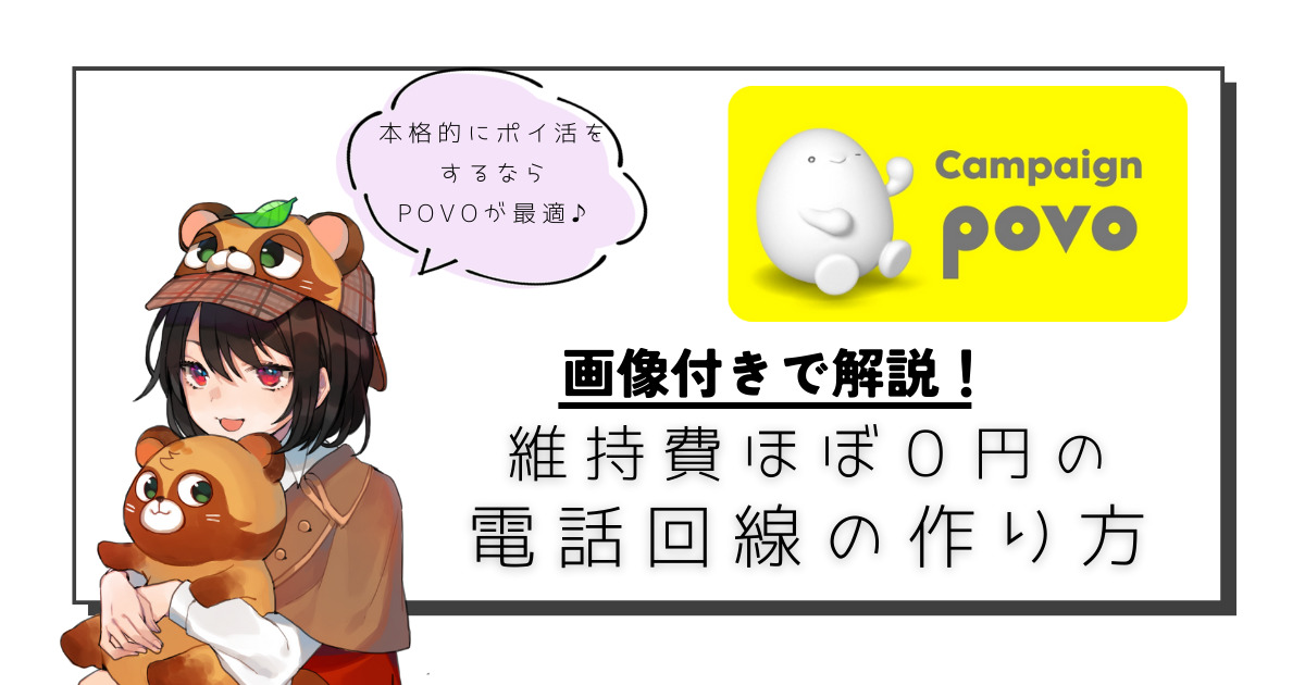 ポイ活専用のサブ電話回線を作ろう！〜維持費０円の電話回線の作り方〜 | ぽんぽんのポイ活